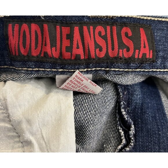 Moda Jeans U.S.A. 36x34 Wide Leg With Belt Baggy Hip Trendy - Picture 9 of 9